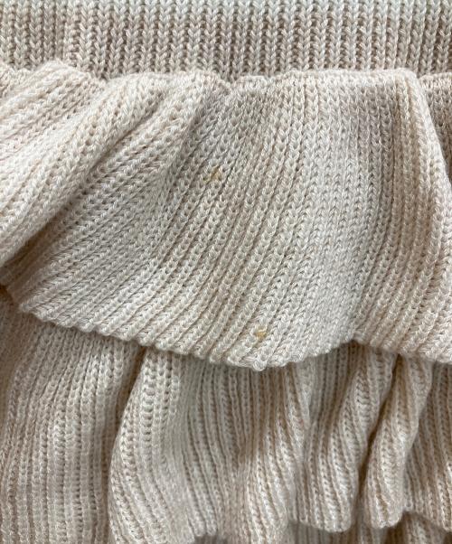ANDMARY（アンドマリー）andmary (アンドマリー) Rachel knit frill mini dress ホワイト×ピンク サイズ:freeの古着・服飾アイテム