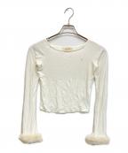ANDMARYアンドマリー）の古着「Ravi fur tops ロングスリーブカットソー」｜ホワイト
