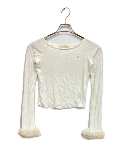 ANDMARY（アンドマリー）andmary (アンドマリー) Ravi fur tops ロングスリーブカットソー ホワイト サイズ:freeの古着・服飾アイテム
