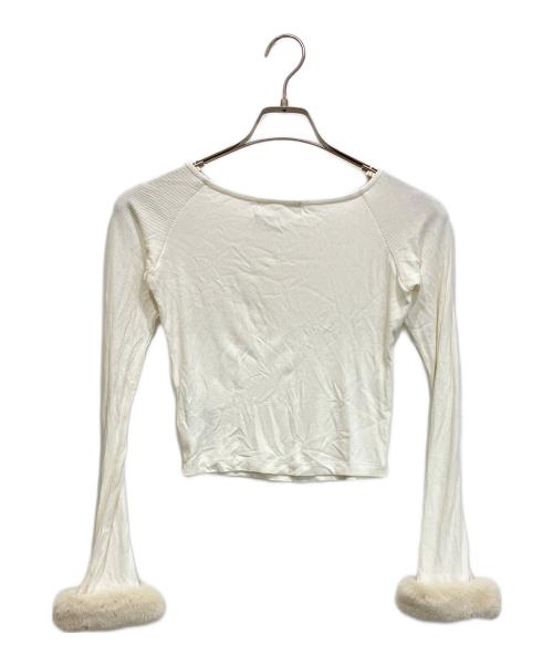 ANDMARY（アンドマリー）andmary (アンドマリー) Ravi fur tops ロングスリーブカットソー ホワイト サイズ:freeの古着・服飾アイテム