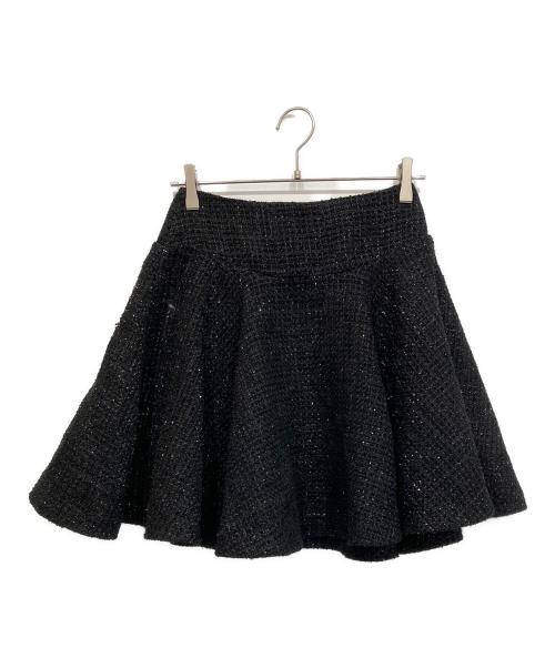 THEREDTHREAD（ザレッドスレッド）THEREDTHREAD (ザレッドスレッド) S tweed flare skirt ブラック サイズ:Ｍの古着・服飾アイテム