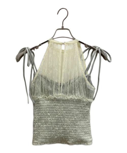 ANDMARY（アンドマリー）andmary (アンドマリー) Paula lacey chiffon tops グレー×グリーン サイズ:free 未使用品の古着・服飾アイテム