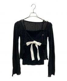 ANDMARY（アンドマリー）の古着「Emma knit flare cardigan set セットアップ」｜ブラック