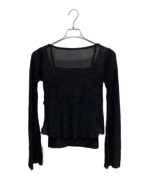 ANDMARY（アンドマリー）ANDMARY (アンドマリー) Emma knit flare cardigan set セットアップ ブラック サイズ:Fの古着・服飾アイテム