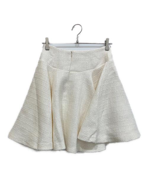 THEREDTHRED（ザレッドスレッド）THEREDTHRED (ザレッドスレッド) S tweed flare skirt アイボリー サイズ:Mの古着・服飾アイテム