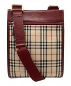 BURBERRYバーバリー）の古着「ノバチェックショルダーバッグ」｜ベージュ×レッド