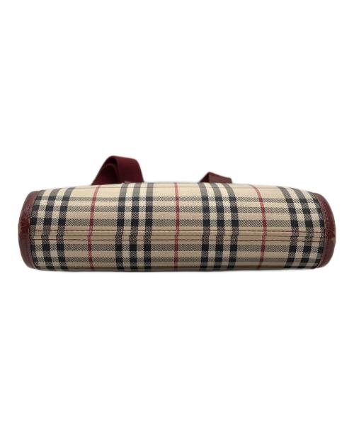 BURBERRY（バーバリー）BURBERRY (バーバリー) ノバチェックショルダーバッグ ベージュ×レッドの古着・服飾アイテム