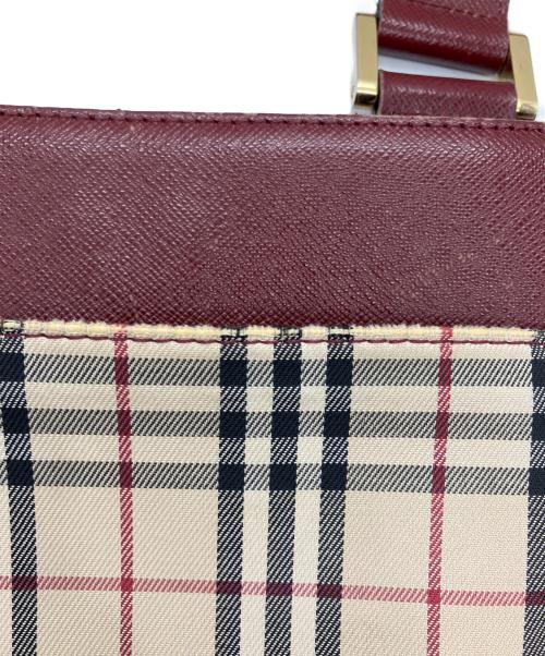 BURBERRY（バーバリー）BURBERRY (バーバリー) ノバチェックショルダーバッグ ベージュ×レッドの古着・服飾アイテム
