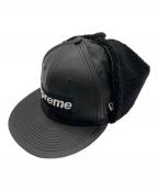 SUPREME×New Eraシュプリーム×ニューエラ）の古着「22AW Leather Earflap Box Logo キャップ」｜ブラック