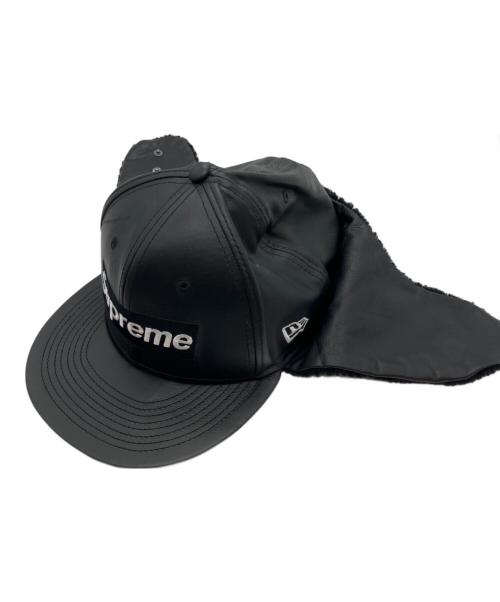 SUPREME（シュプリーム）Supreme (シュプリーム) New Era (ニューエラ) 22AW Leather Earflap Box Logo キャップ ブラック サイズ:7 1/2の古着・服飾アイテム