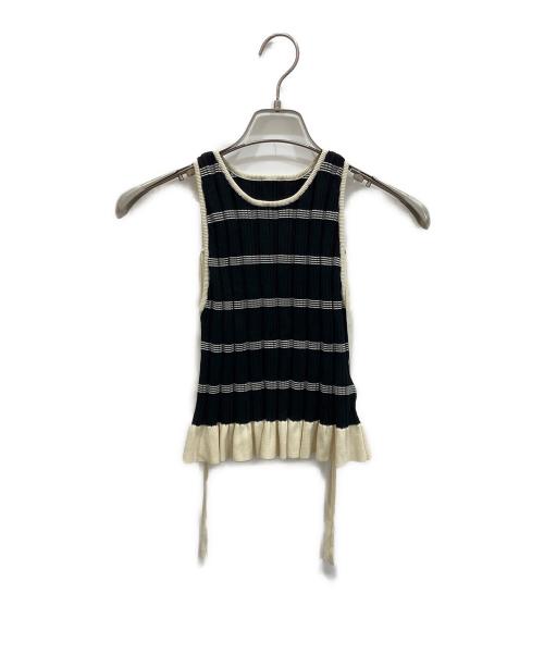 Ameri（アメリ）AMERI (アメリ) MEDI PURIPURI SHORT KNIT TOP ブラック サイズ:freeの古着・服飾アイテム
