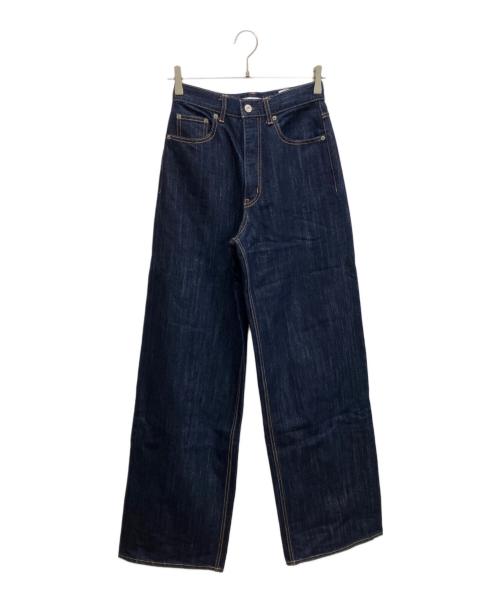 moussy（マウジー）moussy (マウジー) GLITTER DENIM WIDE STRAIGHT インディゴ サイズ:1の古着・服飾アイテム