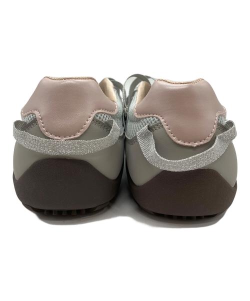 rock fish weather wear（ロックフィッシュウェザーウェア）rock fish weather wear (ロックフィッシュウェザーウェア) ZANE X-STRAP SNEAKERS ローカットスニーカー グレー×ピンク サイズ:UK5の古着・服飾アイテム