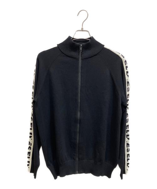DIESEL（ディーゼル）DIESEL (ディーゼル) OUT-OUT-JIP サイドラインニットジャケット ブラック サイズ:Mの古着・服飾アイテム