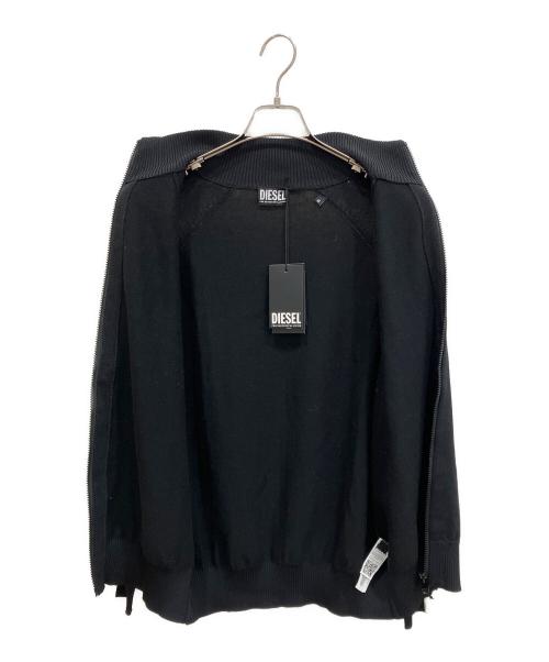 DIESEL（ディーゼル）DIESEL (ディーゼル) OUT-OUT-JIP サイドラインニットジャケット ブラック サイズ:Mの古着・服飾アイテム