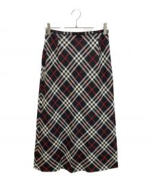 BURBERRY LONDON（バーバリーロンドン）の古着「チェックスカート」｜ブラック