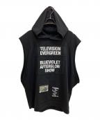 RAF SIMONSラフシモンズ）の古着「21SS Television Evergreen Sleeveless Hoodie」｜ブラック