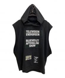 RAF SIMONS（ラフシモンズ）の古着「21SS Television Evergreen Sleeveless Hoodie」｜ブラック