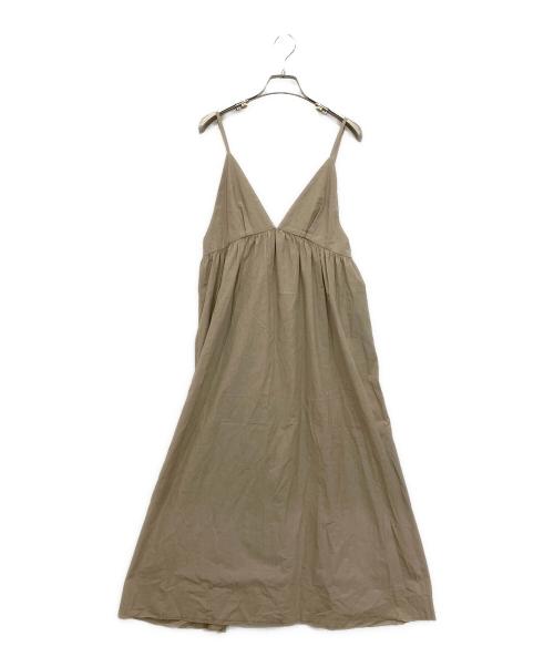 UNFIL（アンフィル）UNFIL (アンフィル) シャンブレー ウェザーヴェクロス キャミソールドレス ベージュ サイズ:Fの古着・服飾アイテム
