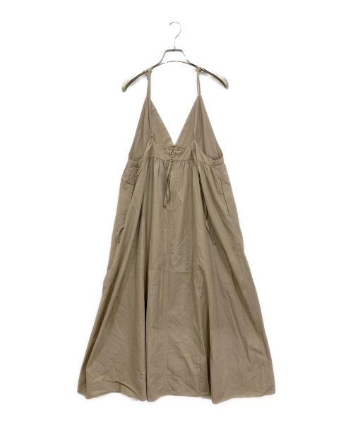 UNFIL（アンフィル）UNFIL (アンフィル) シャンブレー ウェザーヴェクロス キャミソールドレス ベージュ サイズ:Fの古着・服飾アイテム