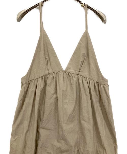 UNFIL（アンフィル）UNFIL (アンフィル) シャンブレー ウェザーヴェクロス キャミソールドレス ベージュ サイズ:Fの古着・服飾アイテム