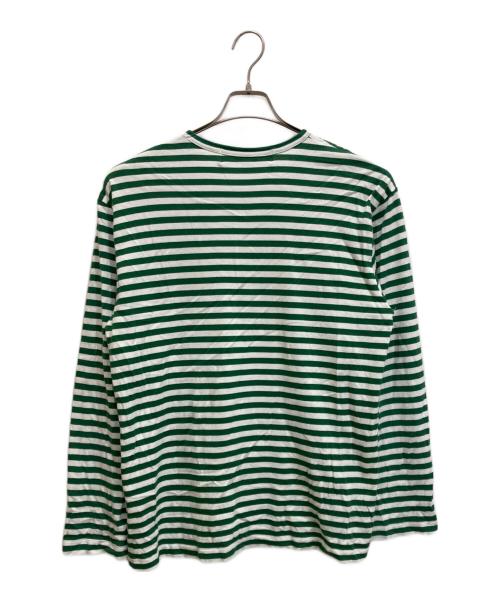 PLAY COMME des GARCONS（プレイコムデギャルソン）PLAY COMME des GARCONS (プレイコムデギャルソン) ワッペンボーダーカットソー グリーン サイズ:XLの古着・服飾アイテム