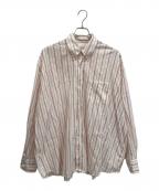 OUR LEGACYアワーレガシー）の古着「Borrowed BD Shirt Printed Red Stripe ストライプシャツ」｜ホワイト×レッド