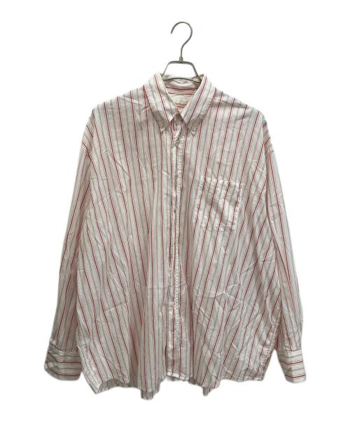 OUR LEGACY（アワーレガシー）OUR LEGACY (アワーレガシー) Borrowed BD Shirt Printed Red Stripe ストライプシャツ ホワイト×レッド サイズ:48の古着・服飾アイテム