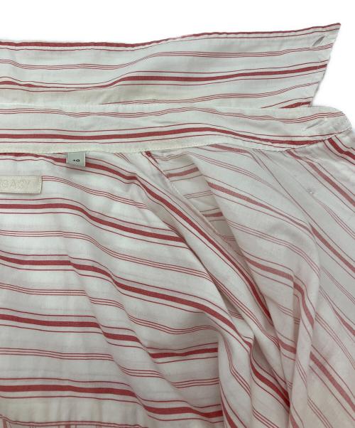 OUR LEGACY（アワーレガシー）OUR LEGACY (アワーレガシー) Borrowed BD Shirt Printed Red Stripe ストライプシャツ ホワイト×レッド サイズ:48の古着・服飾アイテム