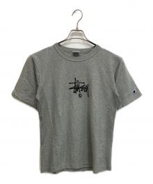 Champion REVERSE WEAVE×stussy（チャンピオン リバース ウィーブ×ステューシー）の古着「Tシャツ」｜グレー
