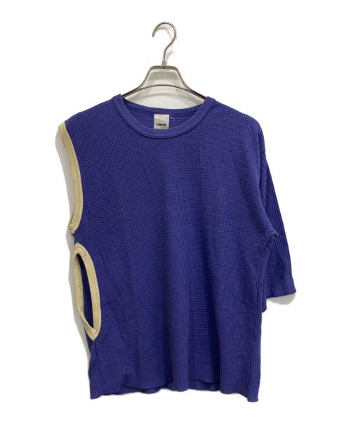 i AWAK（アイアワク）i AWAK (アイアワク) TWO TONE ASYMMETRY T-SHIRT パープル サイズ:freeの古着・服飾アイテム