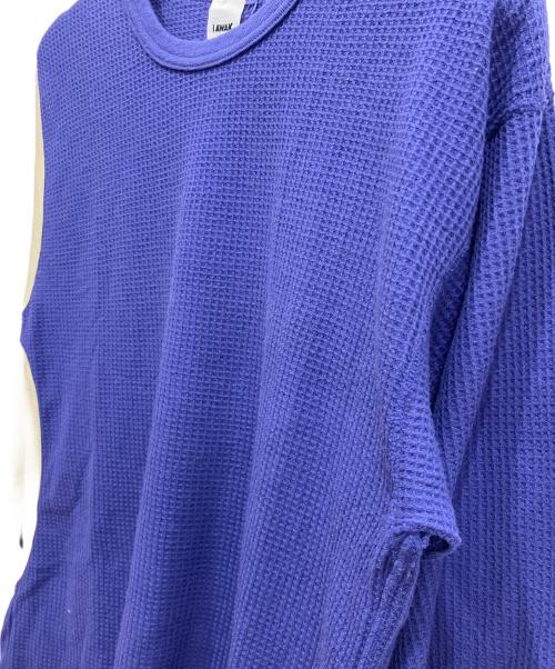 i AWAK（アイアワク）i AWAK (アイアワク) TWO TONE ASYMMETRY T-SHIRT パープル サイズ:freeの古着・服飾アイテム