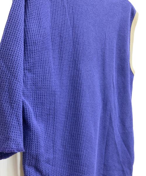 i AWAK（アイアワク）i AWAK (アイアワク) TWO TONE ASYMMETRY T-SHIRT パープル サイズ:freeの古着・服飾アイテム