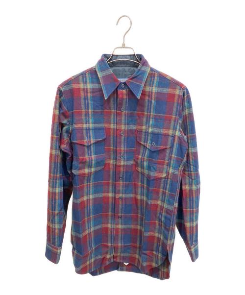 PENDLETON（ペンドルトン）PENDLETON (ペンドルトン) 70S チェック ネルシャツ ブルー×レッド サイズ:Mの古着・服飾アイテム