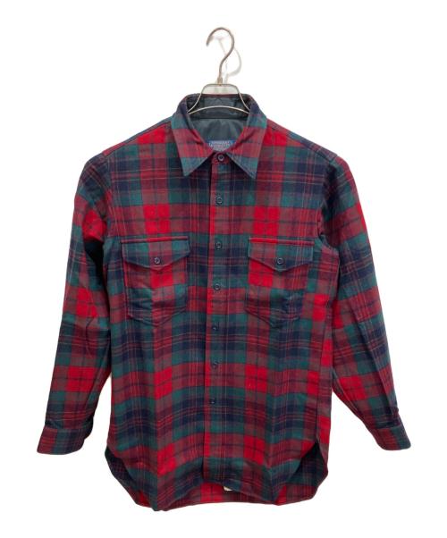 PENDLETON（ペンドルトン）PENDLETON (ペンドルトン) 70S チェック ネルシャツ レッド×グリーン サイズ:Mの古着・服飾アイテム