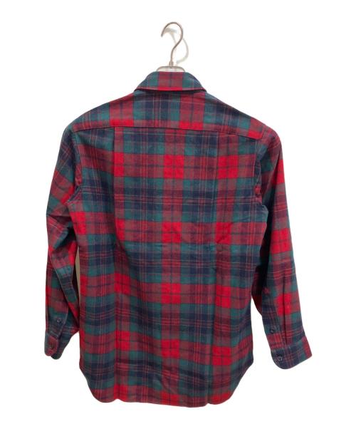 PENDLETON（ペンドルトン）PENDLETON (ペンドルトン) 70S チェック ネルシャツ レッド×グリーン サイズ:Mの古着・服飾アイテム