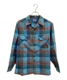 PENDLETON（ペンドルトン）の古着「70S オープンカラー ボードネルシャツ」｜ブルー