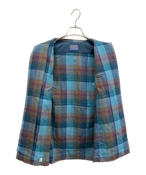 PENDLETON（ペンドルトン）PENDLETON (ペンドルトン) 70S オープンカラー ボードネルシャツ ブルー サイズ:Mの古着・服飾アイテム