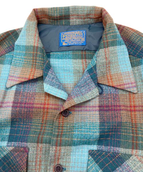 PENDLETON（ペンドルトン）PENDLETON (ペンドルトン) 70S オープンカラー ボードネルシャツ ブルー サイズ:Mの古着・服飾アイテム