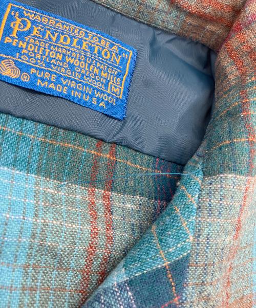 PENDLETON（ペンドルトン）PENDLETON (ペンドルトン) 70S オープンカラー ボードネルシャツ ブルー サイズ:Mの古着・服飾アイテム