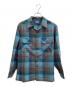 PENDLETON（ペンドルトン）の古着「70S オープンカラー ボードネルシャツ」｜ブルー