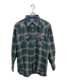 PENDLETON（ペンドルトン）の古着「90S ウールウエスタンシャツ」｜グリーン