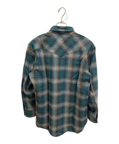 PENDLETON（ペンドルトン）PENDLETON (ペンドルトン) 90S ウールウエスタンシャツ グリーン サイズ:Mの古着・服飾アイテム