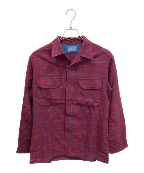 PENDLETON（ペンドルトン）PENDLETON (ペンドルトン) 70S オープンカラー ボードシャツ レッド サイズ:Mの古着・服飾アイテム
