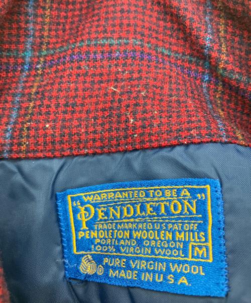 PENDLETON（ペンドルトン）PENDLETON (ペンドルトン) 70S オープンカラー ボードシャツ レッド サイズ:Mの古着・服飾アイテム
