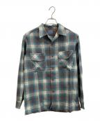 PENDLETONペンドルトン）の古着「70-80S開襟オンブレチェックボードシャツ」｜ブルー