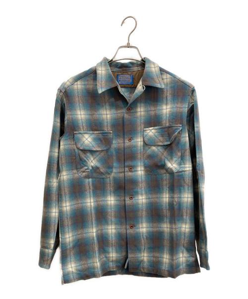 PENDLETON（ペンドルトン）PENDLETON (ペンドルトン) 70-80S開襟オンブレチェックボードシャツ ブルー サイズ:Mの古着・服飾アイテム