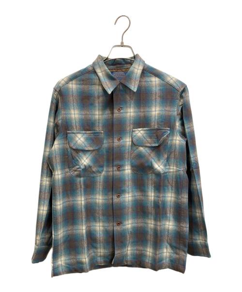 PENDLETON（ペンドルトン）PENDLETON (ペンドルトン) 70-80S開襟オンブレチェックボードシャツ ブルー サイズ:Mの古着・服飾アイテム