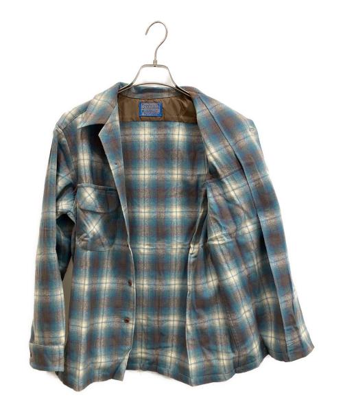 PENDLETON（ペンドルトン）PENDLETON (ペンドルトン) 70-80S開襟オンブレチェックボードシャツ ブルー サイズ:Mの古着・服飾アイテム