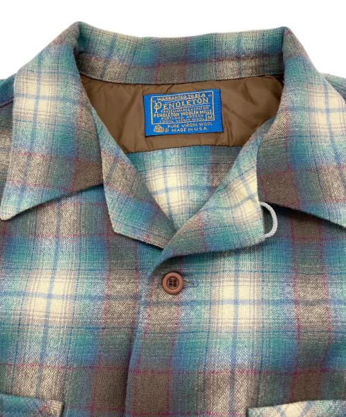 PENDLETON（ペンドルトン）PENDLETON (ペンドルトン) 70-80S開襟オンブレチェックボードシャツ ブルー サイズ:Mの古着・服飾アイテム